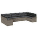 Set de canapele pentru grădină cu pernă 10 pcs Gri Rattan poli - WALTI WALTI