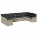 Set de canapele pentru grădină 10 pcs Gri deschis Rattan poli - WALTI WALTI