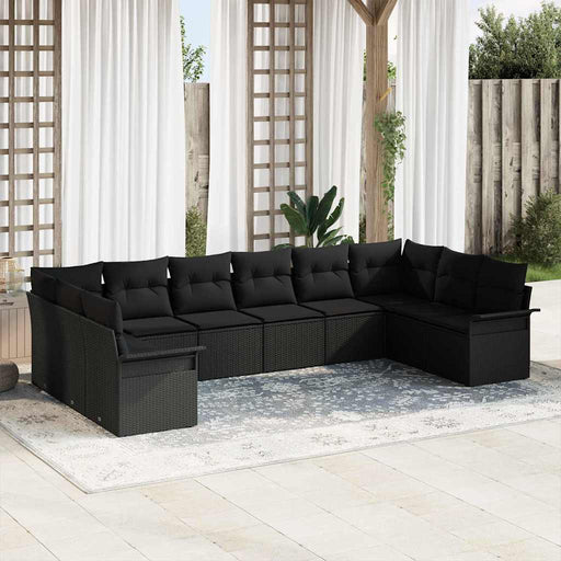 Set de canapele pentru grădină 10 pcs Negru Rattan poli - WALTI WALTI