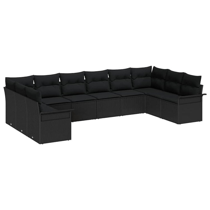 Set de canapele pentru grădină 10 pcs Negru Rattan poli - WALTI WALTI