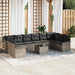 Set de canapele pentru grădină cu pernă 11 pcs Gri Rattan poli - WALTI WALTI