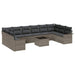 Set de canapele pentru grădină cu pernă 11 pcs Gri Rattan poli - WALTI WALTI