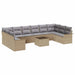 Set de canapele pentru grădină cu pernă 11 pcs Bej Rattan poli - WALTI WALTI
