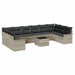Set de canapele pentru grădină 11 pcs Gri deschis Rattan poli - WALTI WALTI