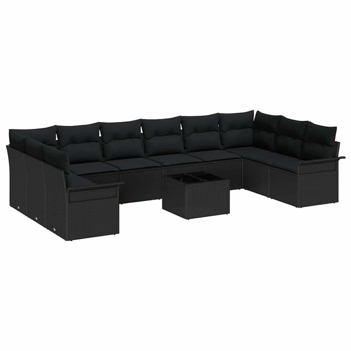 Set de canapele pentru grădină 11 pcs Negru Rattan poli - WALTI WALTI