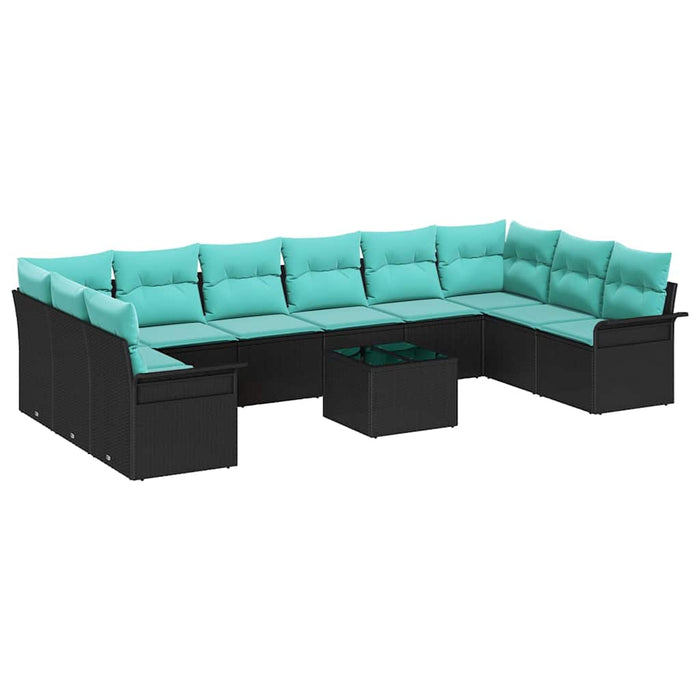 Set de canapele pentru grădină 11 pcs Negru Rattan poli - WALTI WALTI