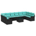 Set de canapele pentru grădină 11 pcs Negru Rattan poli - WALTI WALTI