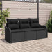 Set de canapele pentru grădină cu pernă 3 pcs Negru poliratan - WALTI WALTI