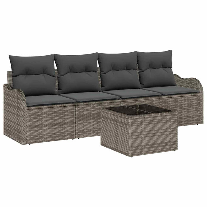 Set de canapele pentru grădină 5 pcs Gri Rattan poli - WALTI WALTI