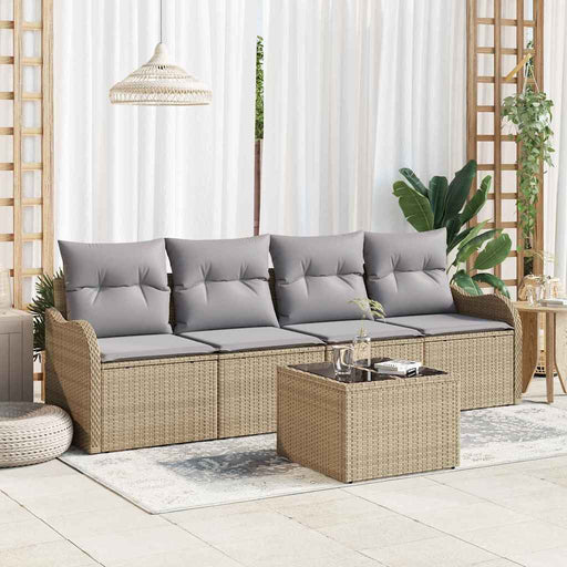 Set de canapele pentru grădină 5 pcs Bej Rattan poli - WALTI WALTI
