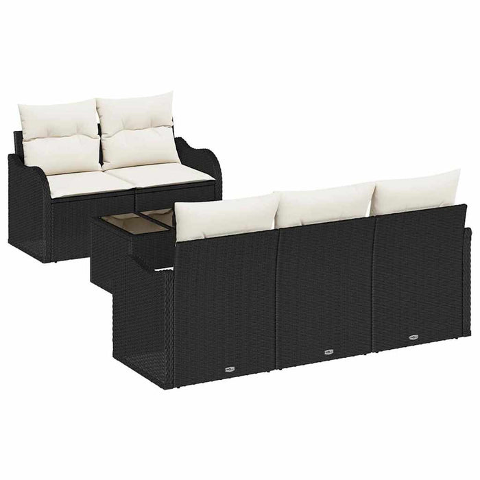 Set de canapele pentru grădină 6 pcs Negru Rattan poli - WALTI WALTI