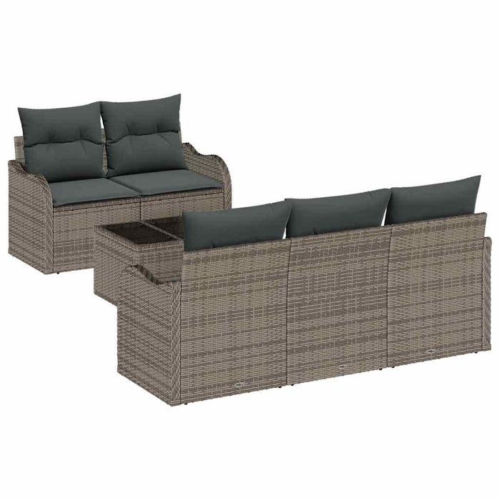 Set de canapele pentru grădină 6 pcs Gri Rattan poli - WALTI WALTI
