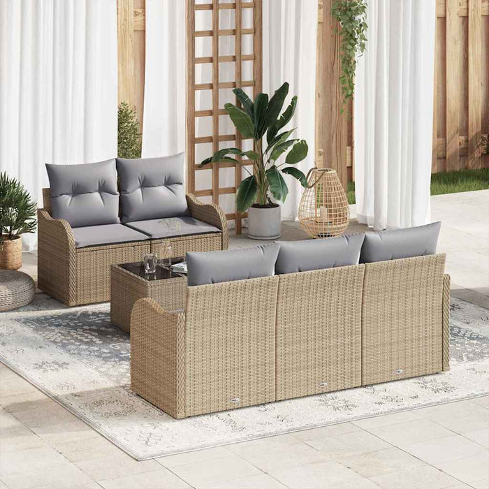 Set de canapele pentru grădină 6 pcs Bej Rattan poli - WALTI WALTI