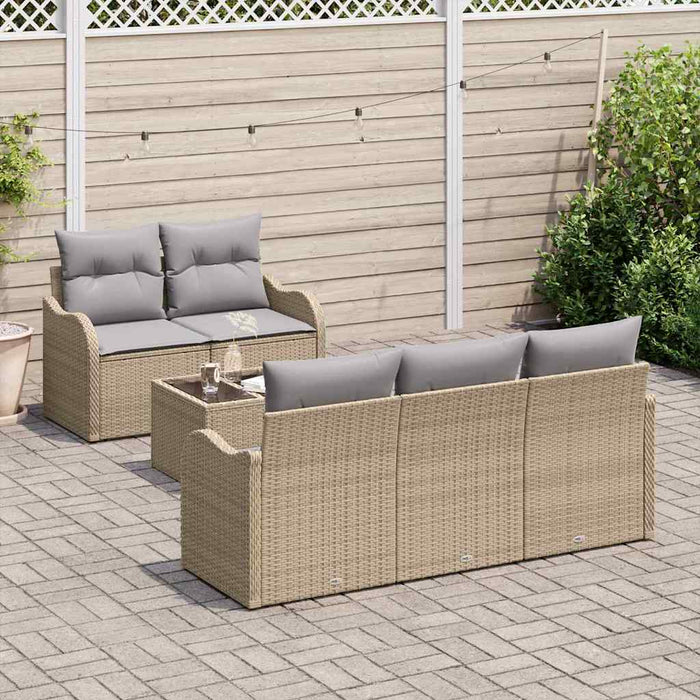 Set de canapele pentru grădină 6 pcs Bej Rattan poli - WALTI WALTI