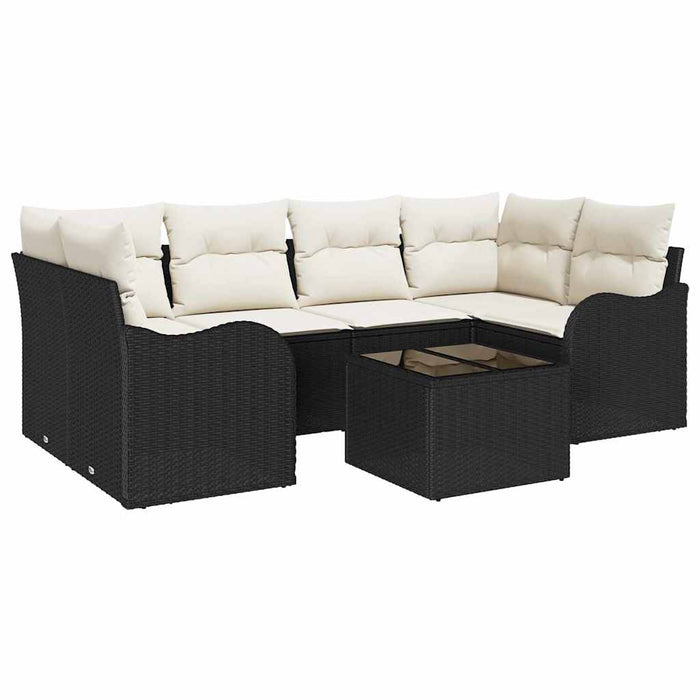 Set de canapele pentru grădină 7 pcs Negru 55 x 55 x 37 cm - WALTI WALTI