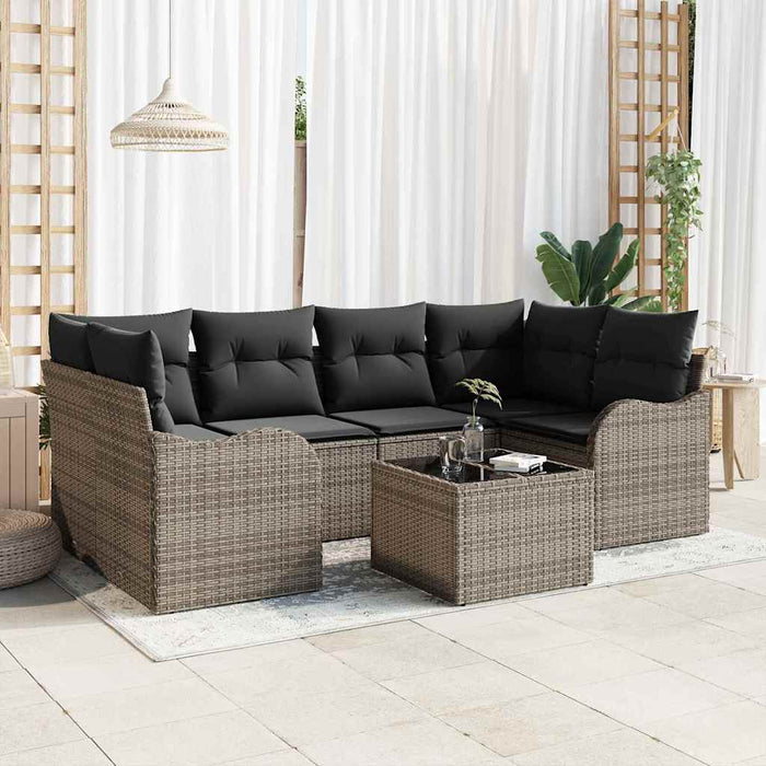Set de canapele pentru grădină 7 pcs Gri 55 x 55 x 37 cm - WALTI WALTI