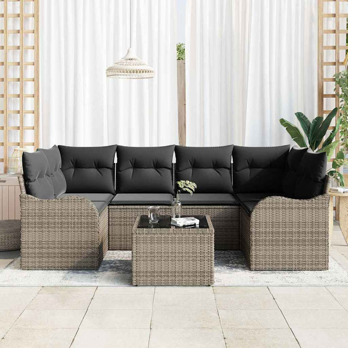 Set de canapele pentru grădină 7 pcs Gri 55 x 55 x 37 cm - WALTI WALTI