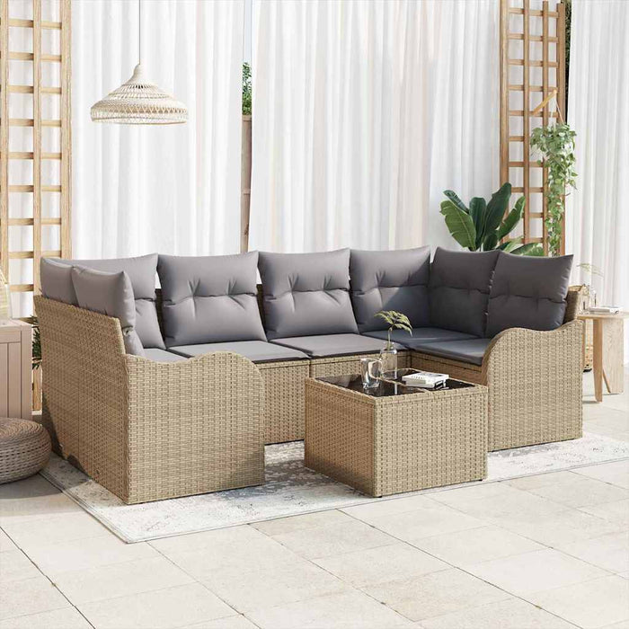 Set de canapele pentru grădină 7 pcs Bej 55 x 55 x 37 cm - WALTI WALTI