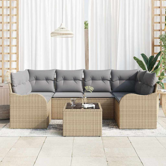 Set de canapele pentru grădină 7 pcs Bej 55 x 55 x 37 cm - WALTI WALTI