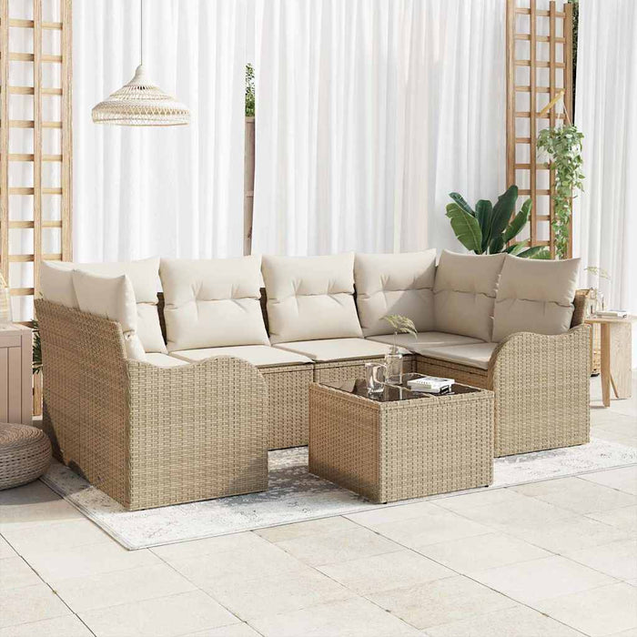 Set de canapele pentru grădină Bej 55 x 55 x 37 cm poliratan WALTI