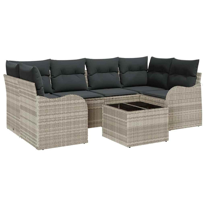 Set de canapele pentru grădină cu pernă 7 pcs Gri deschis - WALTI WALTI