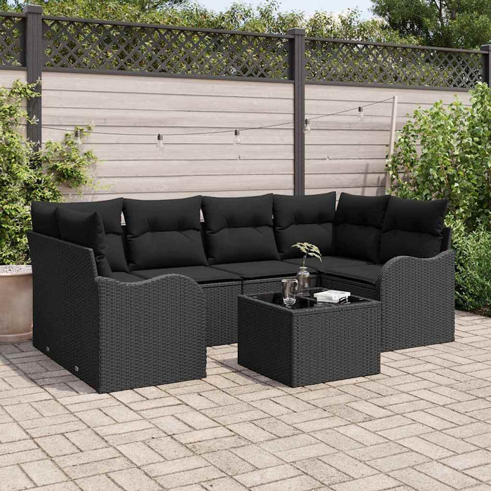 Set de canapele pentru grădină Negru 55 x 55 x 37 cm poliratan - WALTI WALTI