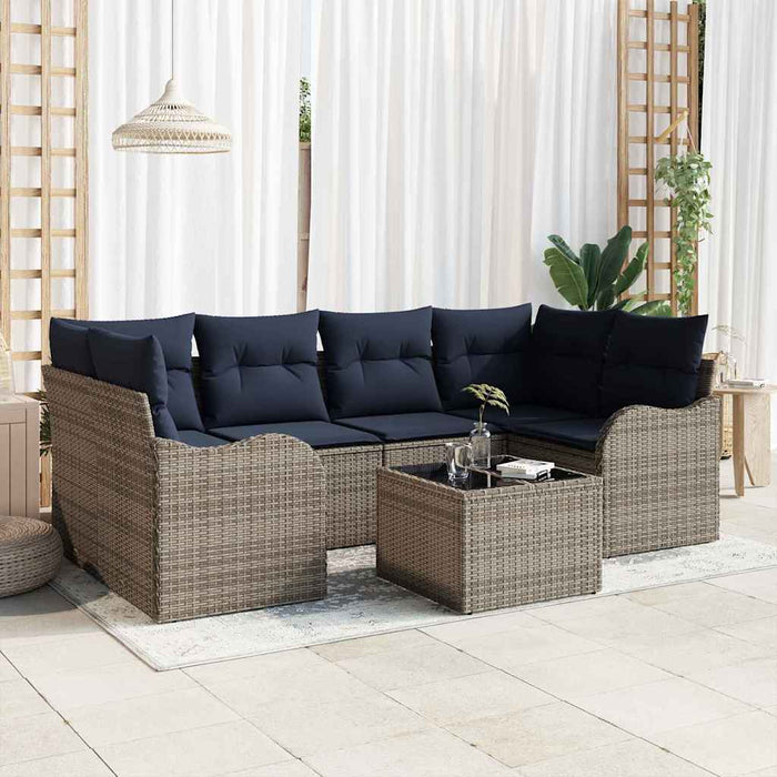 Set de canapele pentru grădină Gri 55 x 55 x 37 cm poliratan - WALTI WALTI