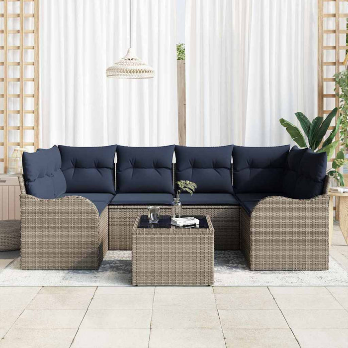 Set de canapele pentru grădină Gri 55 x 55 x 37 cm poliratan - WALTI WALTI