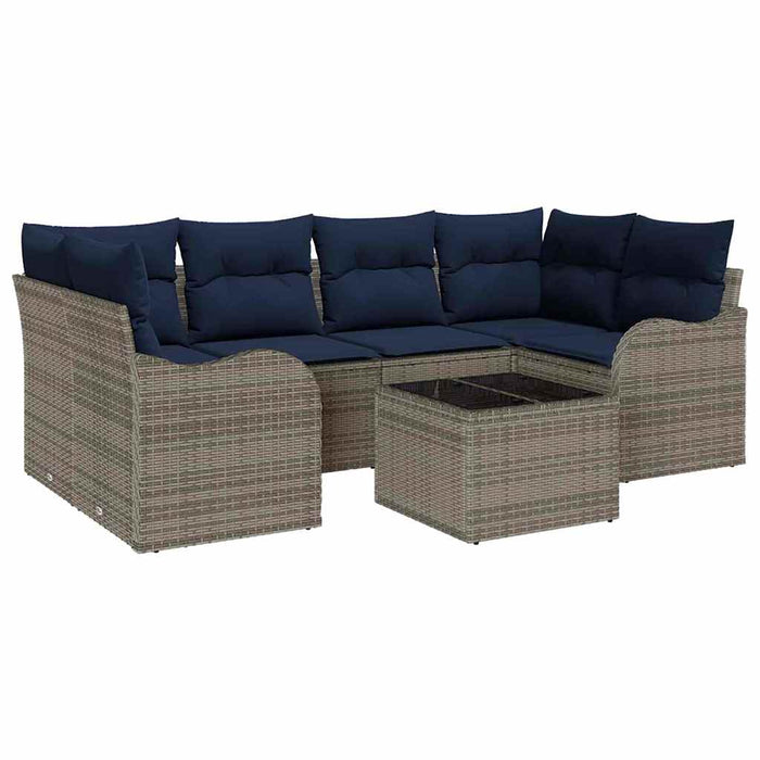 Set de canapele pentru grădină Gri 55 x 55 x 37 cm poliratan - WALTI WALTI