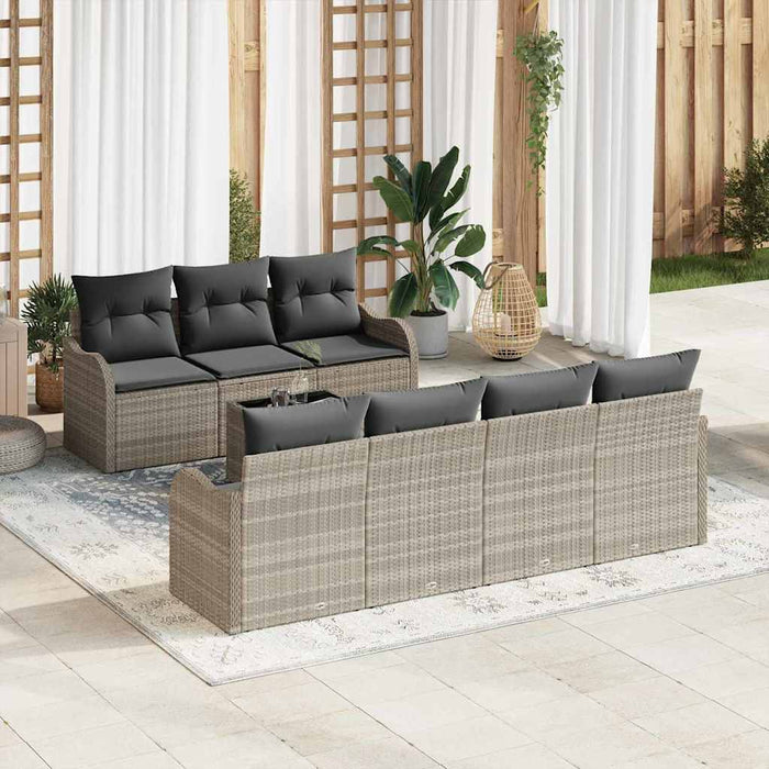 Set de canapele pentru grădină cu pernă 8 pcs Gri deschis - WALTI WALTI