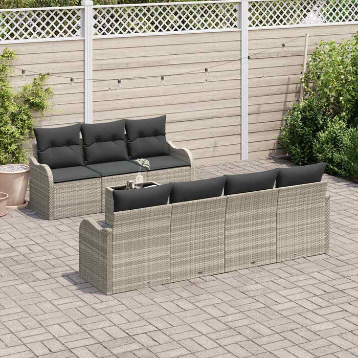 Set de canapele pentru grădină cu pernă 8 pcs Gri deschis - WALTI WALTI