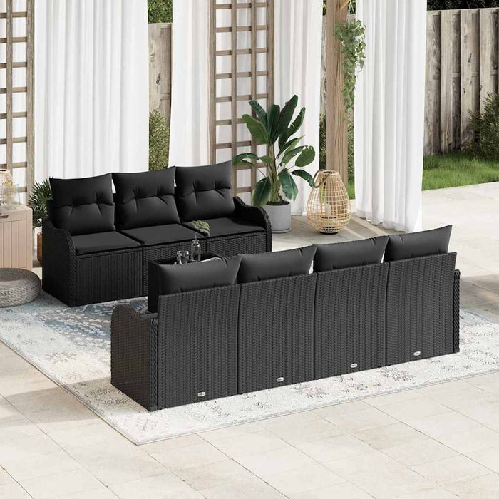 Set de canapele pentru grădină Negru 55 x 55 x 37 cm poliratan - WALTI WALTI