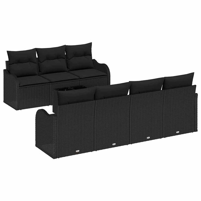 Set de canapele pentru grădină Negru 55 x 55 x 37 cm poliratan - WALTI WALTI