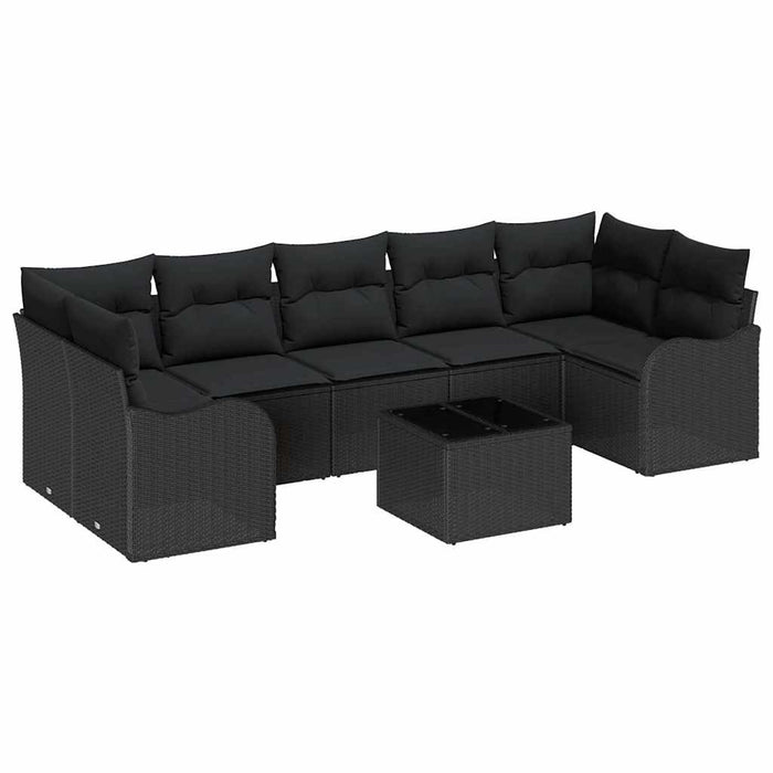 Set de canapele pentru grădină Negru 55 x 55 x 37 cm poliratan - WALTI WALTI