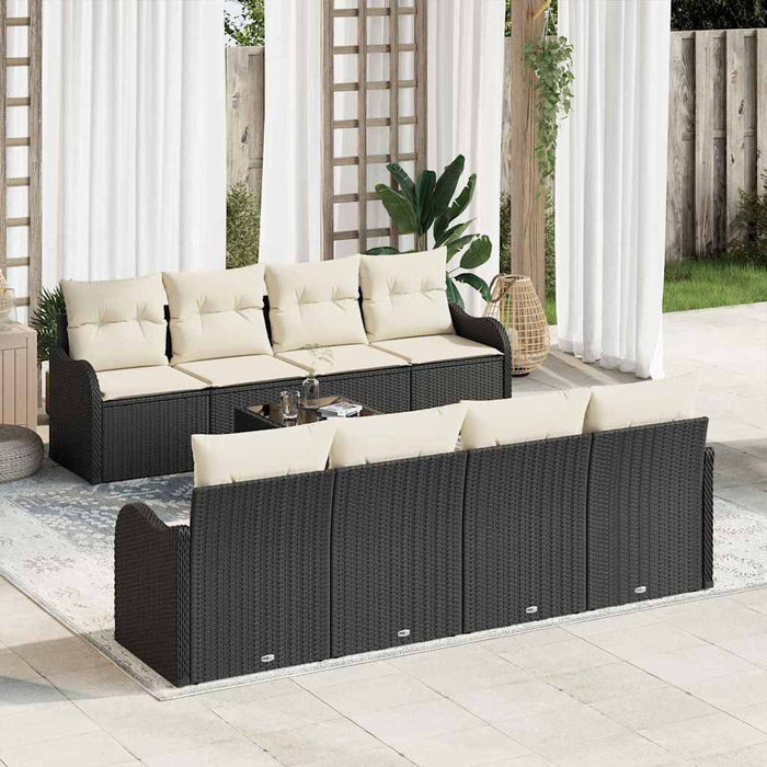 Set de canapele pentru grădină 9 pcs Negru 55 x 55 x 37 cm - WALTI WALTI