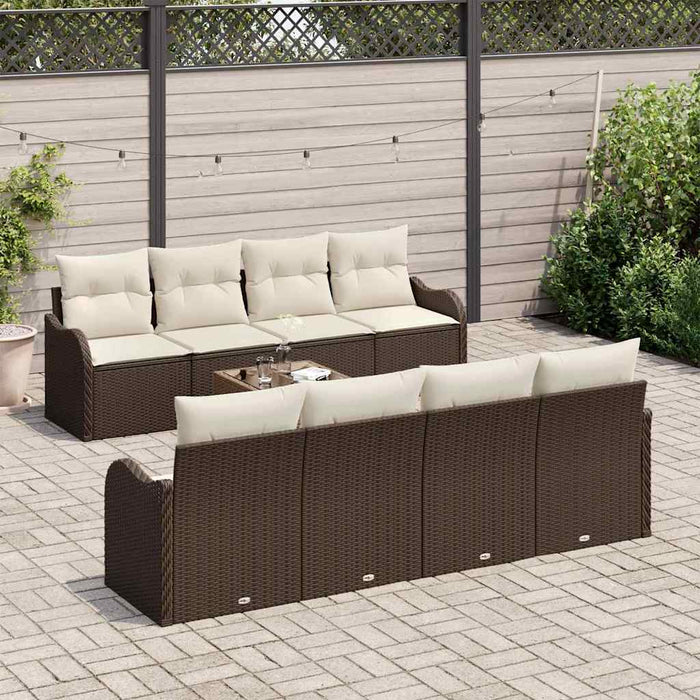 Set de canapele pentru grădină 9 pcs Maro 55 x 55 x 37 cm - WALTI WALTI