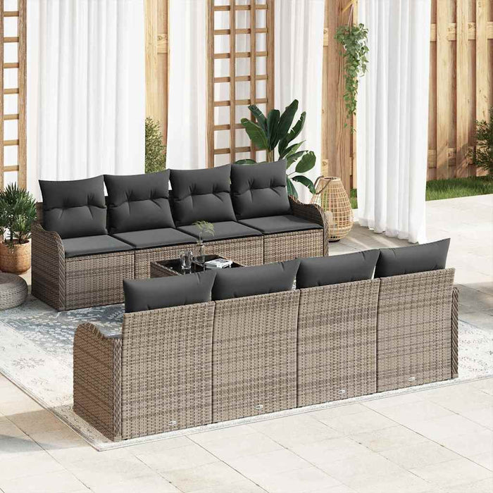 Set de canapele pentru grădină 9 pcs Gri 55 x 55 x 37 cm - WALTI WALTI