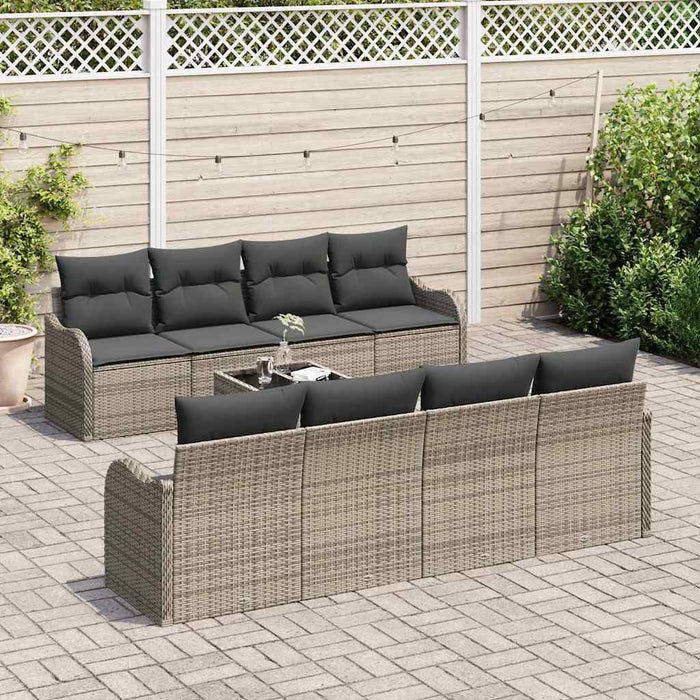 Set de canapele pentru grădină 9 pcs Gri 55 x 55 x 37 cm - WALTI WALTI