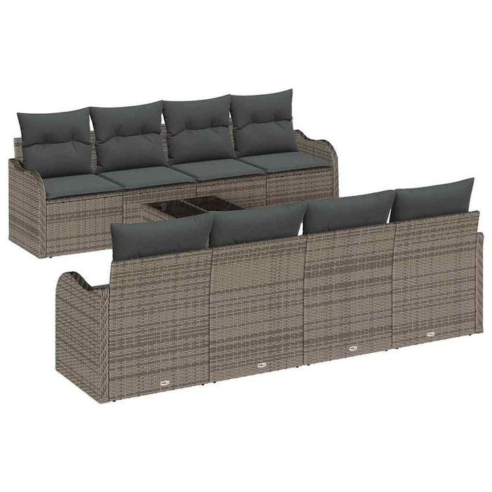 Set de canapele pentru grădină 9 pcs Gri 55 x 55 x 37 cm - WALTI WALTI