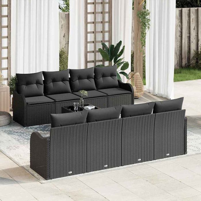 Set de canapele pentru grădină Negru 55 x 55 x 37 cm poliratan - WALTI WALTI