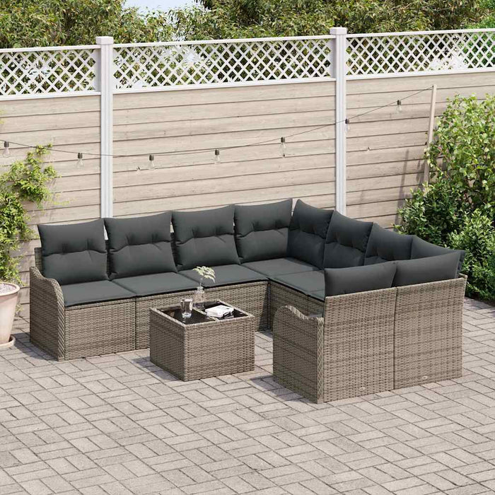 Set de canapele pentru grădină 9 pcs Gri 55 x 55 x 37 cm - WALTI WALTI