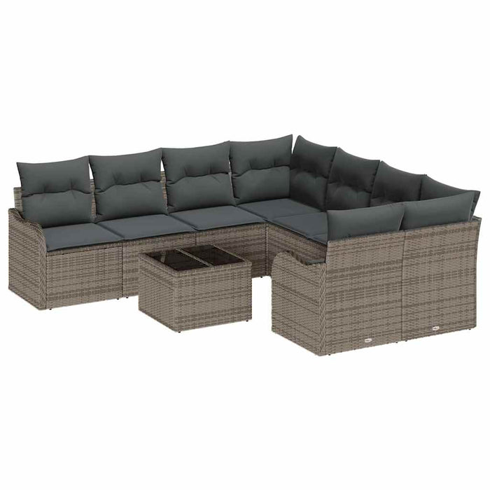 Set de canapele pentru grădină 9 pcs Gri 55 x 55 x 37 cm - WALTI WALTI