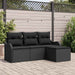 Set de canapele pentru grădină cu pernă 4 pcs Negru Rattan poli - WALTI WALTI