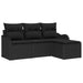 Set de canapele pentru grădină cu pernă 4 pcs Negru Rattan poli - WALTI WALTI