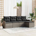 Set de canapele pentru grădină cu pernă 5 pcs Gri Rattan poli - WALTI WALTI