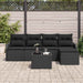 Set de canapele pentru grădină cu pernă 6 pcs Negru Rattan poli - WALTI WALTI