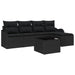 Set de canapele pentru grădină cu pernă 6 pcs Negru Rattan poli - WALTI WALTI
