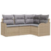 Set de canapele pentru grădină cu pernă 4 pcs Bej Rattan poli - WALTI WALTI