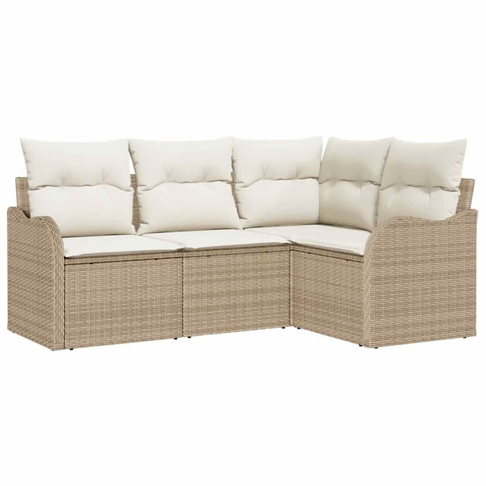 Set de canapele pentru grădină 4 pcs Bej poliratan WALTI