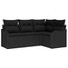 Set de canapele pentru grădină cu pernă 4 pcs Negru Rattan poli - WALTI WALTI